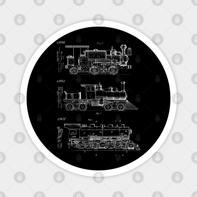 Vintage Steam Trains Patent Print Magnet by MadebyDesign